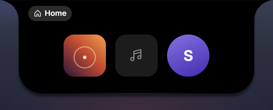 Album art, an imageless fallback glyph, and a monogram over a data-bound gradient