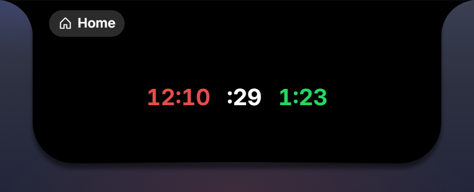 Three tickers: a clock, seconds, and an elapsed timer