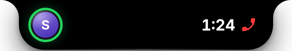 The Perch notch during a Discord call — speaking ring, call timer