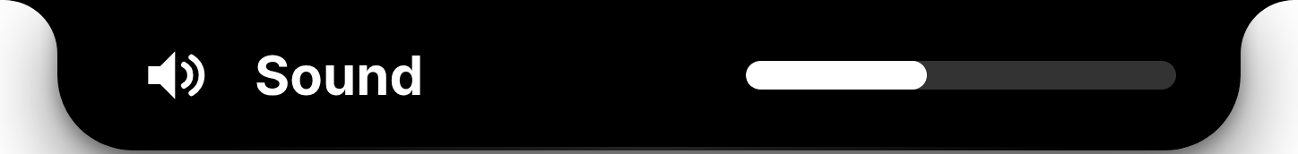 The Perch notch showing the volume slider